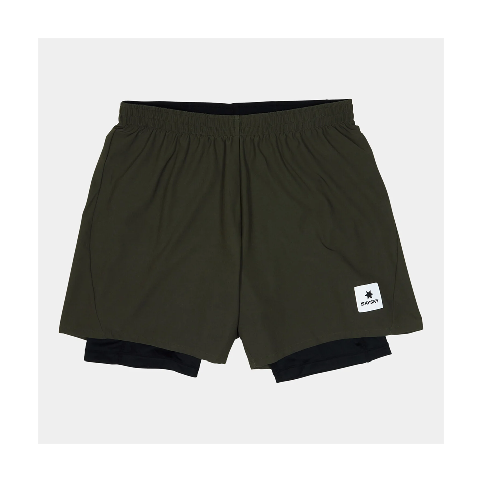 SAYSKY Men's 2 in 1 Pace Shorts 5'' Green