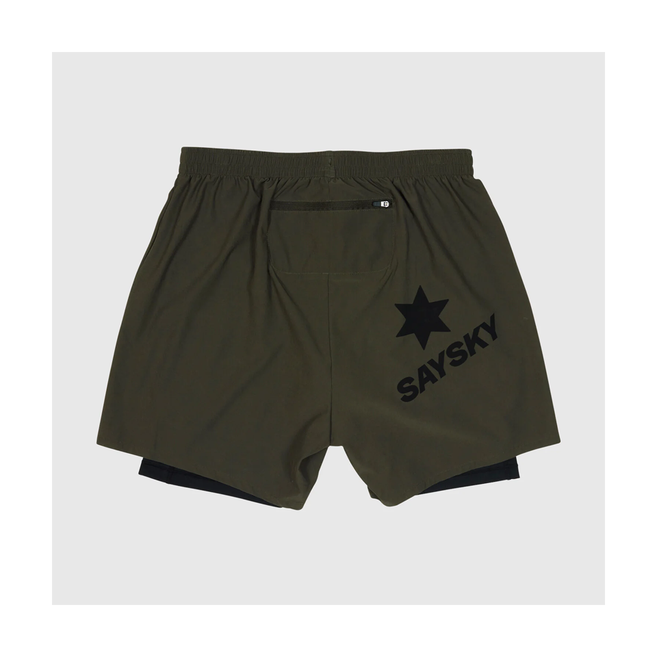 SAYSKY Men's 2 in 1 Pace Shorts 5'' Green