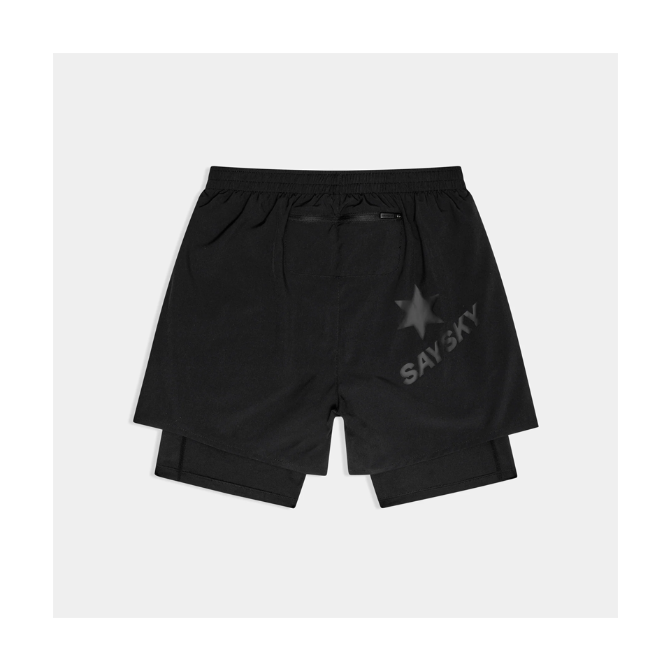 SAYSKY Men's 2 in 1 Pace Shorts 5'' Black