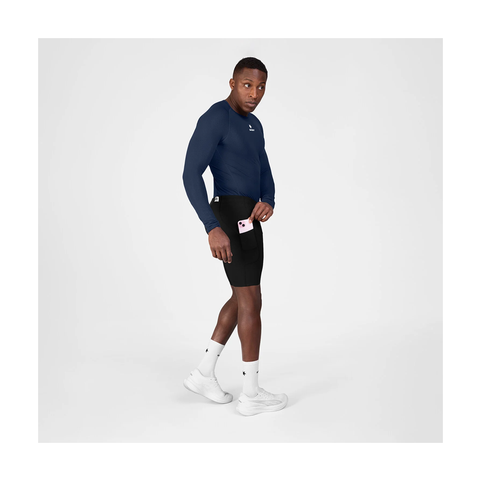 SAYSKY Men's Combat + Short Tights 9" Black