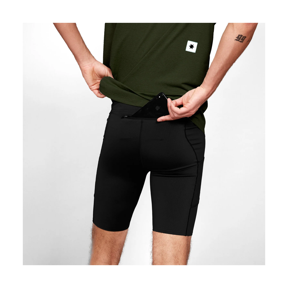 SAYSKY Men's Combat + Short Tights 9" Black