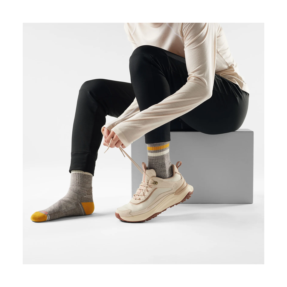 Smartwool Women's Hike Tube Stripe Crew Socks Light Cushion Taupe-Natural Marl