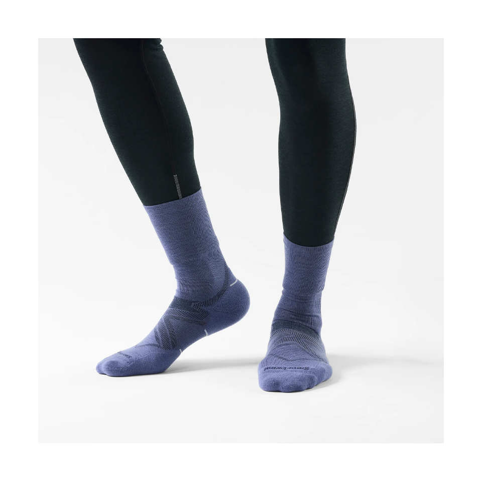 Smartwool Run Cold Weather Crew Socks Targeted Cushion Nightfall Blue