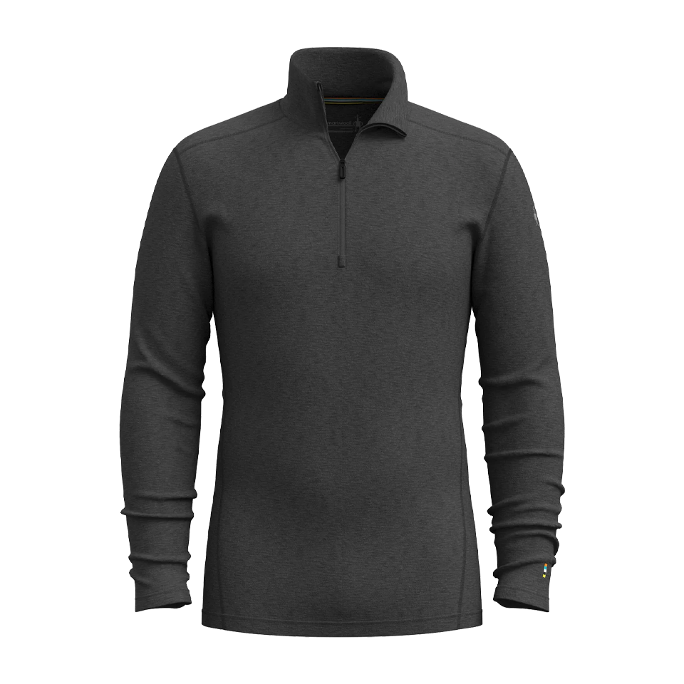 Smartwool Men's Classic Thermal Merino Base Layer 1/4 Zip Charcoal Heather