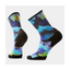 Smartwool Trail Run Summit Sector Print Crew Socks Targeted Cushion Nightfall Blue