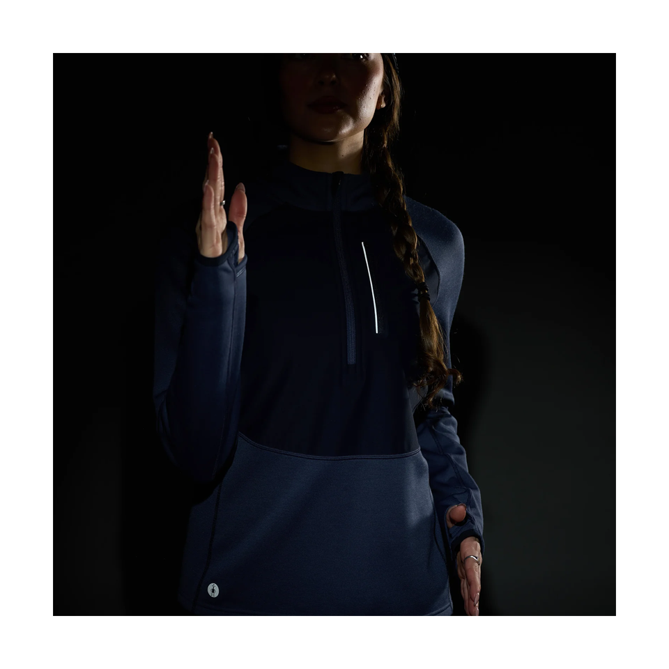 Smartwool Women's Active Fleece Wind 1/2 Zip Nightfall Blue/Deep Navy
