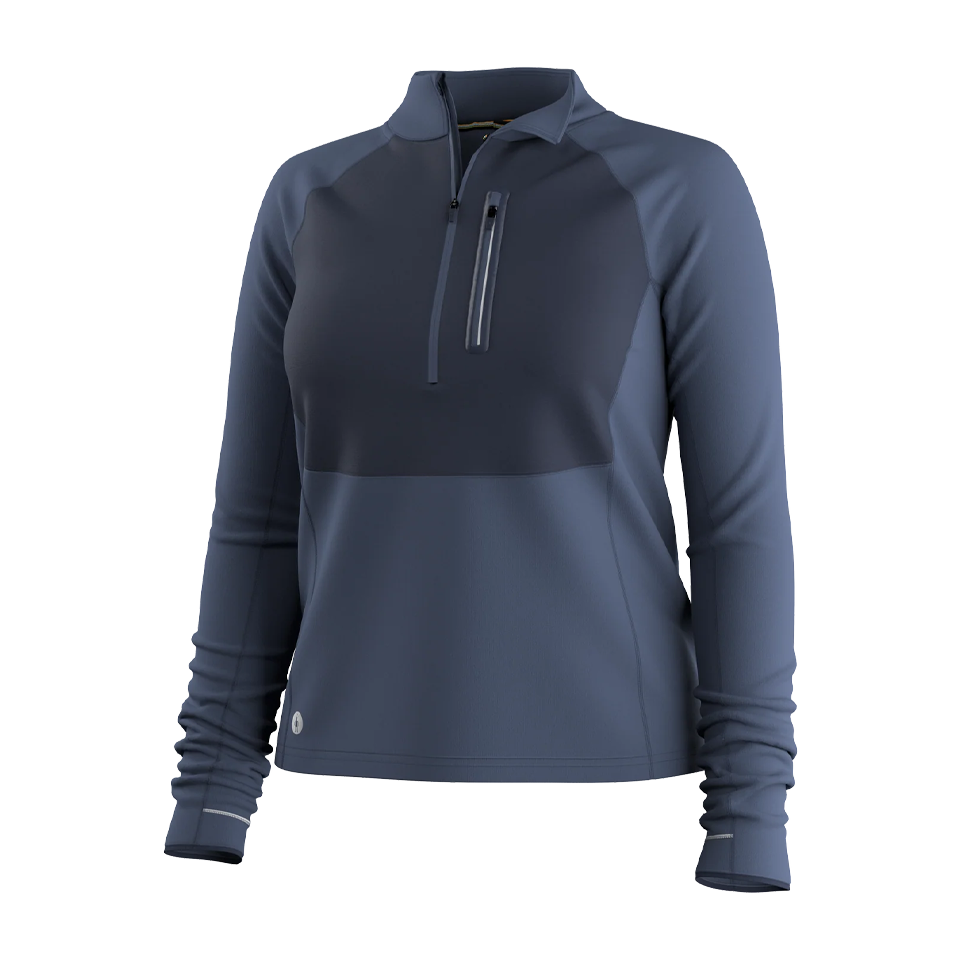 Smartwool Women's Active Fleece Wind 1/2 Zip Nightfall Blue/Deep Navy