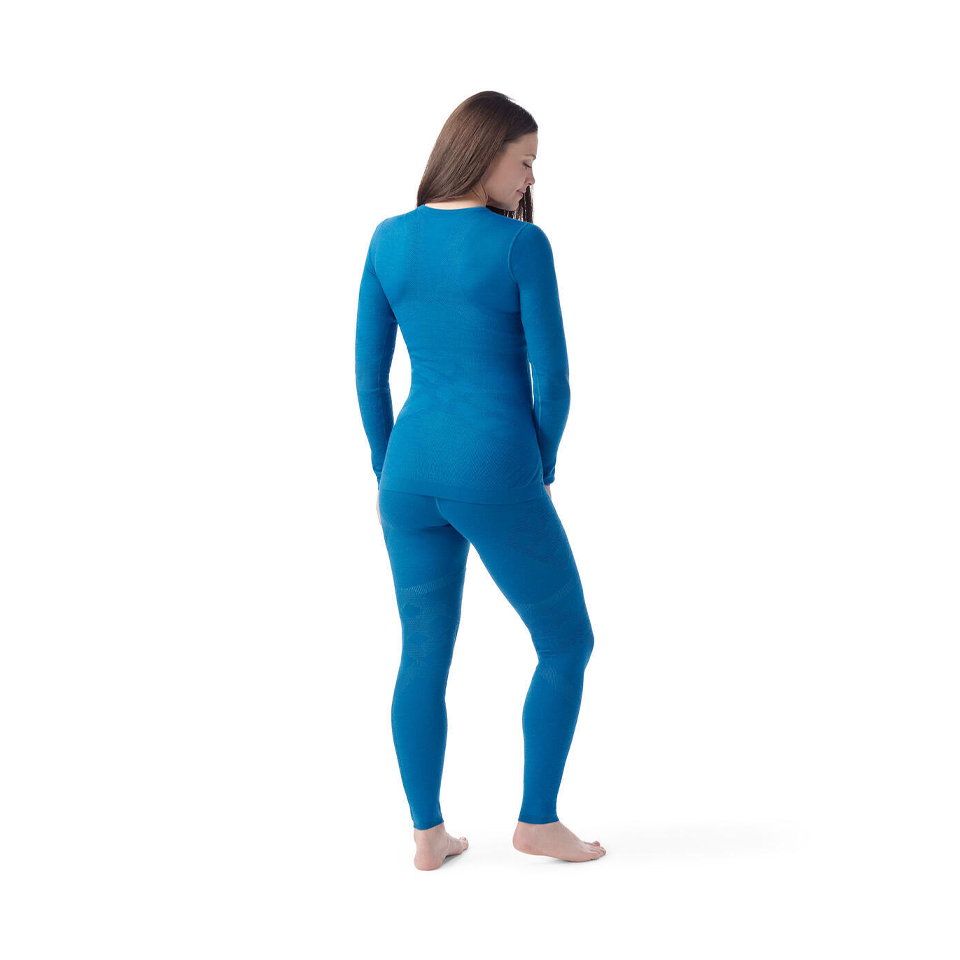 Smartwool Women's Intraknit Thermal Merino Base Layer Crew Nival Blue-Pool Blue