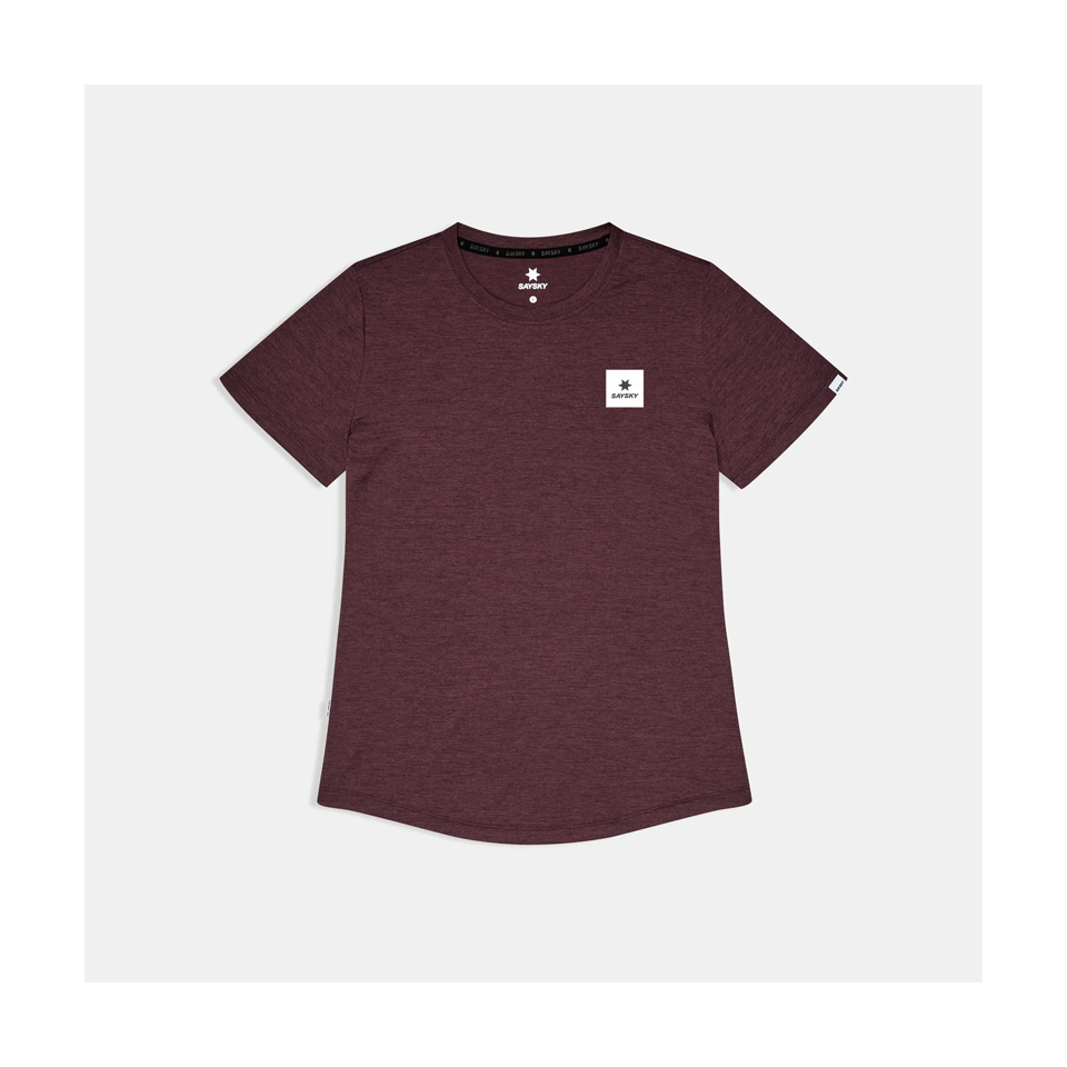 SAYSKY Women's Clean Combat Pro T-Shirt Burgundy
