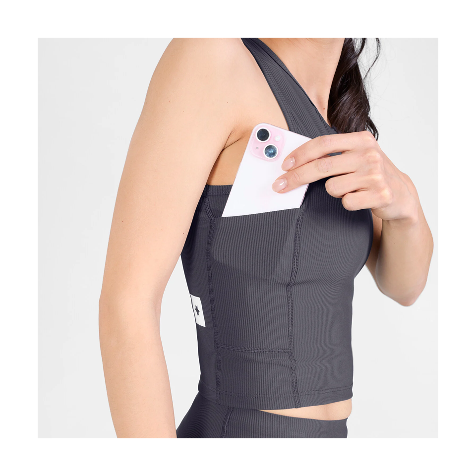 SAYSKY Women's Combat Rib Crop Top Grey