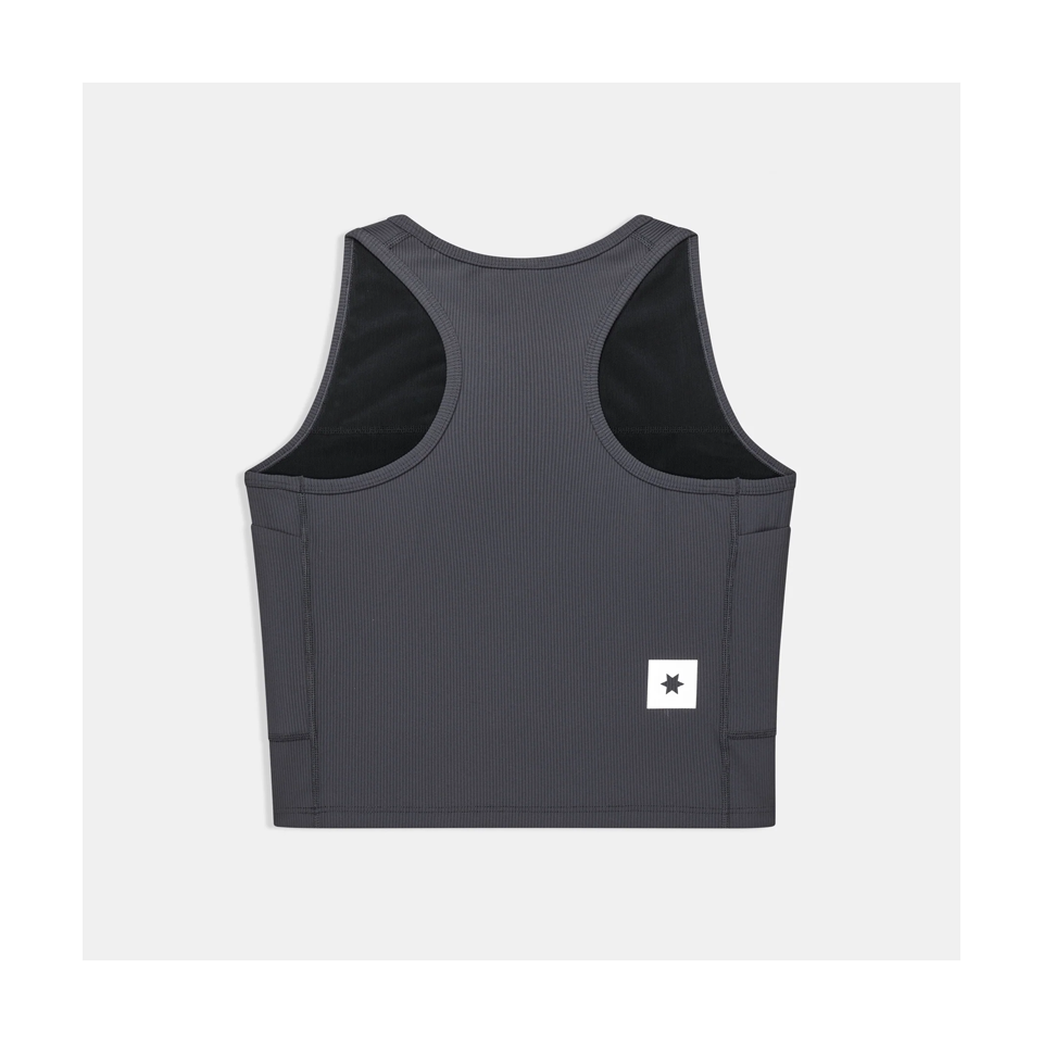 SAYSKY Women's Combat Rib Crop Top Grey
