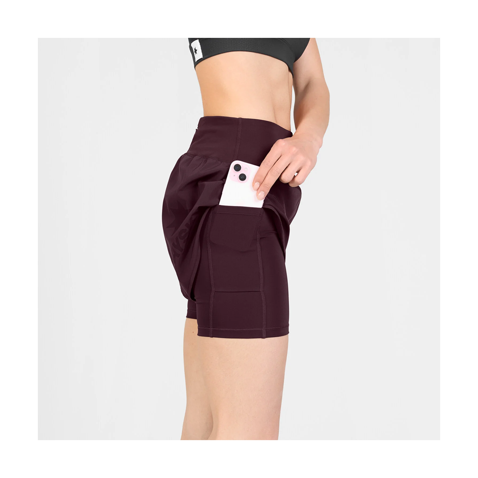 SAYSKY Women's 2 in 1 Pace Shorts 3" Burgundy