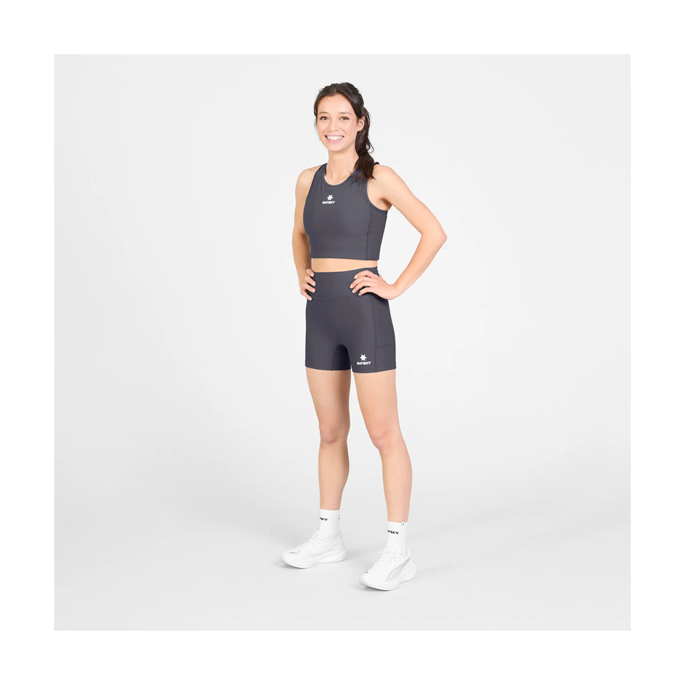 SAYSKY Women's Combat+ Rib Short Tights 4" Grey