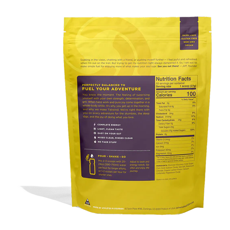 Tailwind Nutrition Endurance Fuel 50 Servings Lemon
