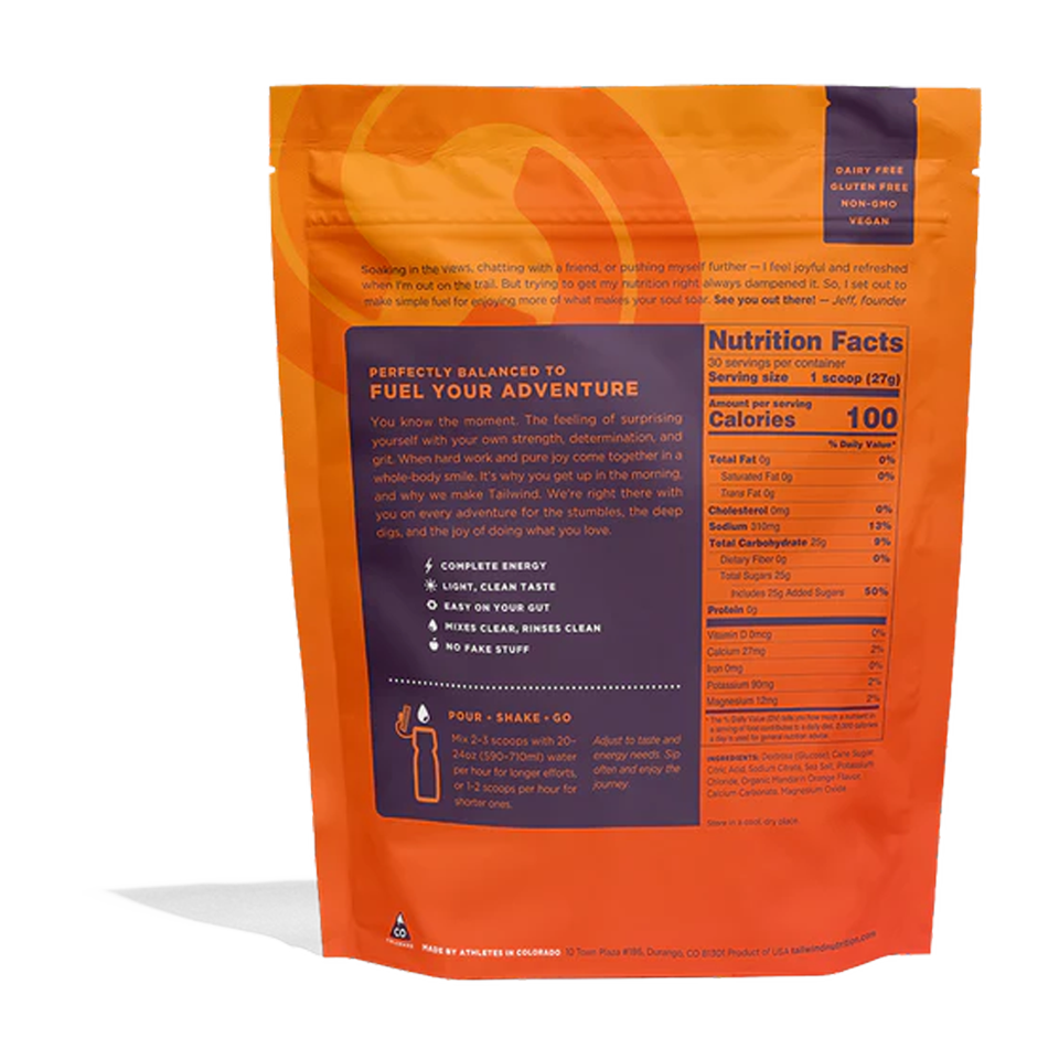 Tailwind Nutrition Endurance Fuel 30 Servings Mandarin Orange