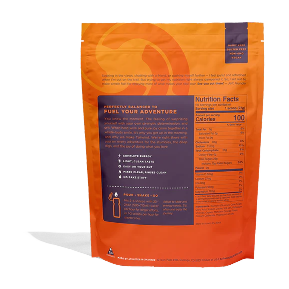 Tailwind Nutrition Endurance Fuel 50 Servings Mandarin Orange