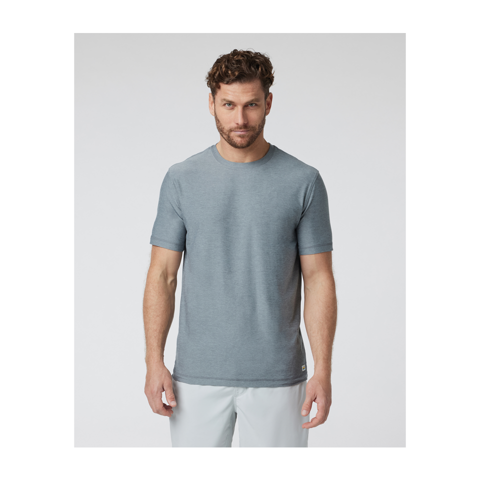 Vuori Men's Strato Tech Tee Dusty Blue Heather