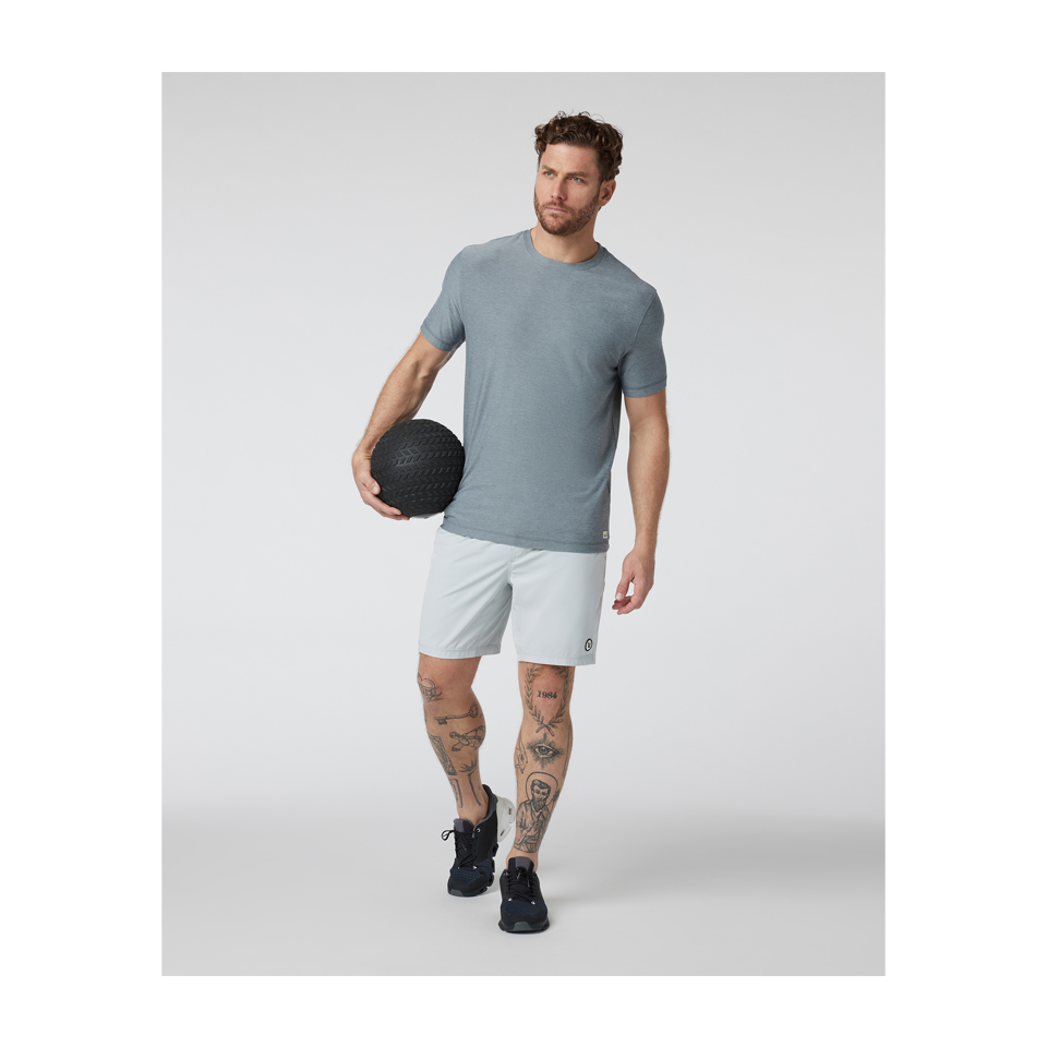 Vuori Men's Strato Tech Tee Dusty Blue Heather