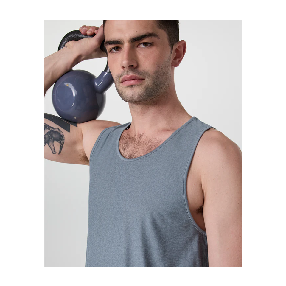 Vuori Men's Strato Tech Tank Dusty Blue Heather