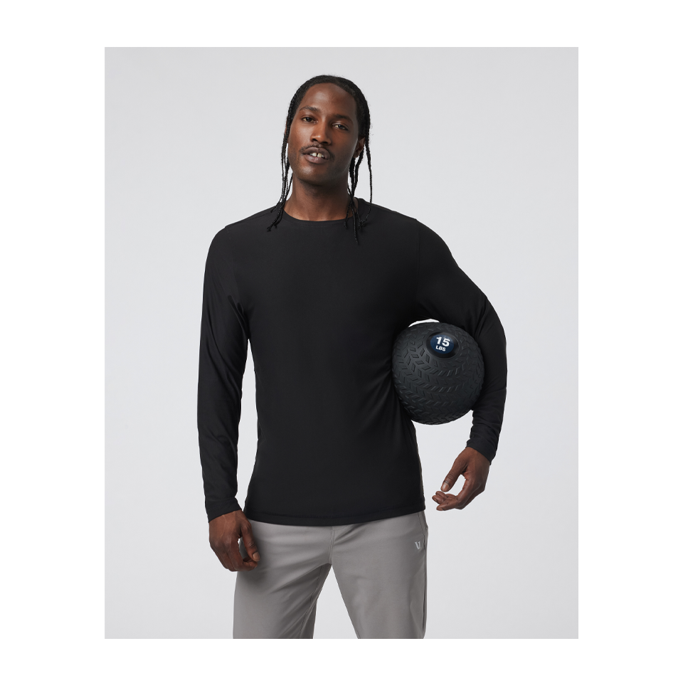 Vuori Men's Long Sleeve Strato Tech Tee Black