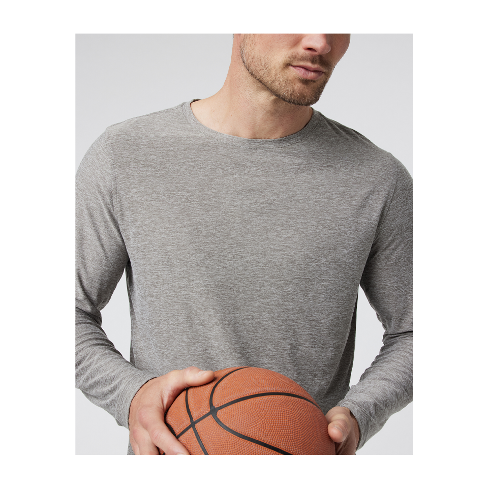 Vuori Men's Long Sleeve Strato Tech Tee Heather Grey