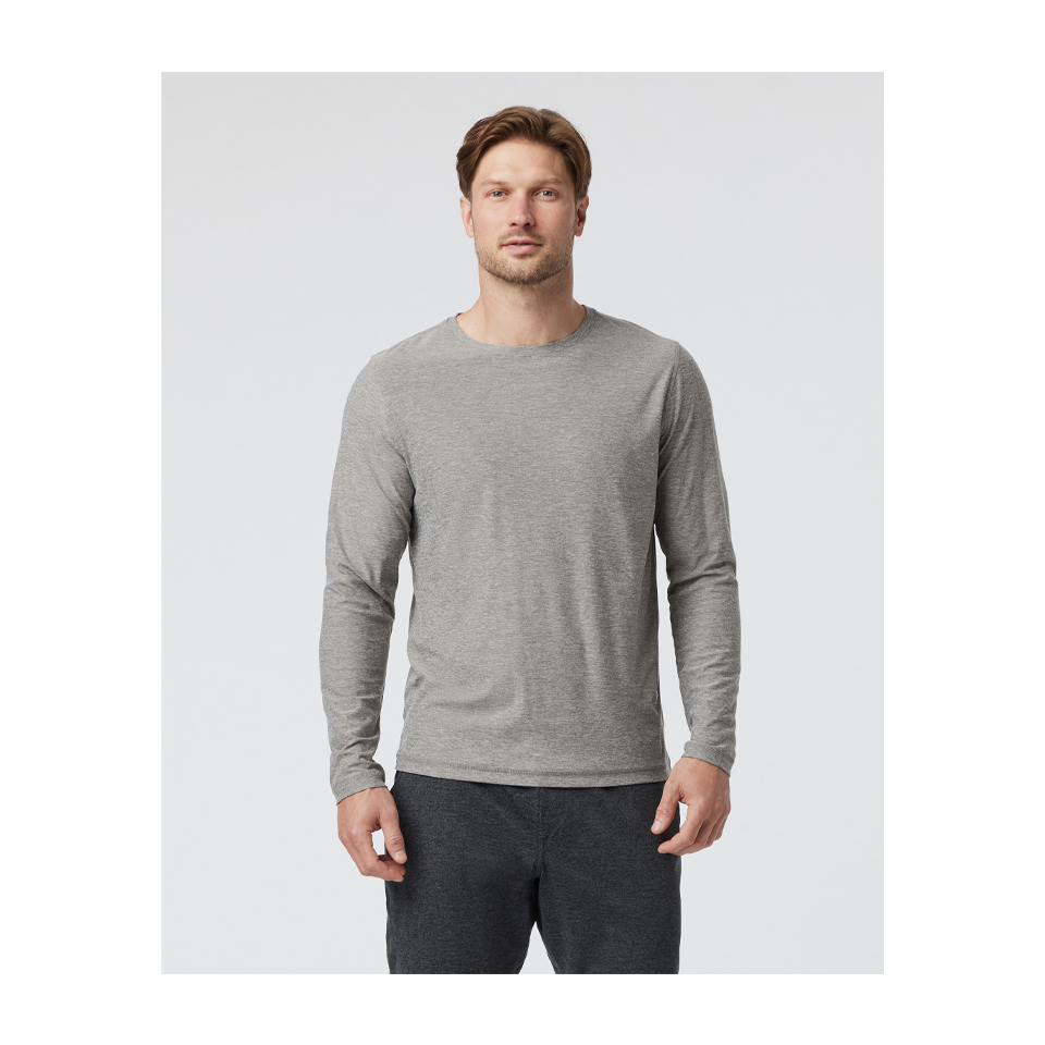 Vuori Men's Long Sleeve Strato Tech Tee Heather Grey