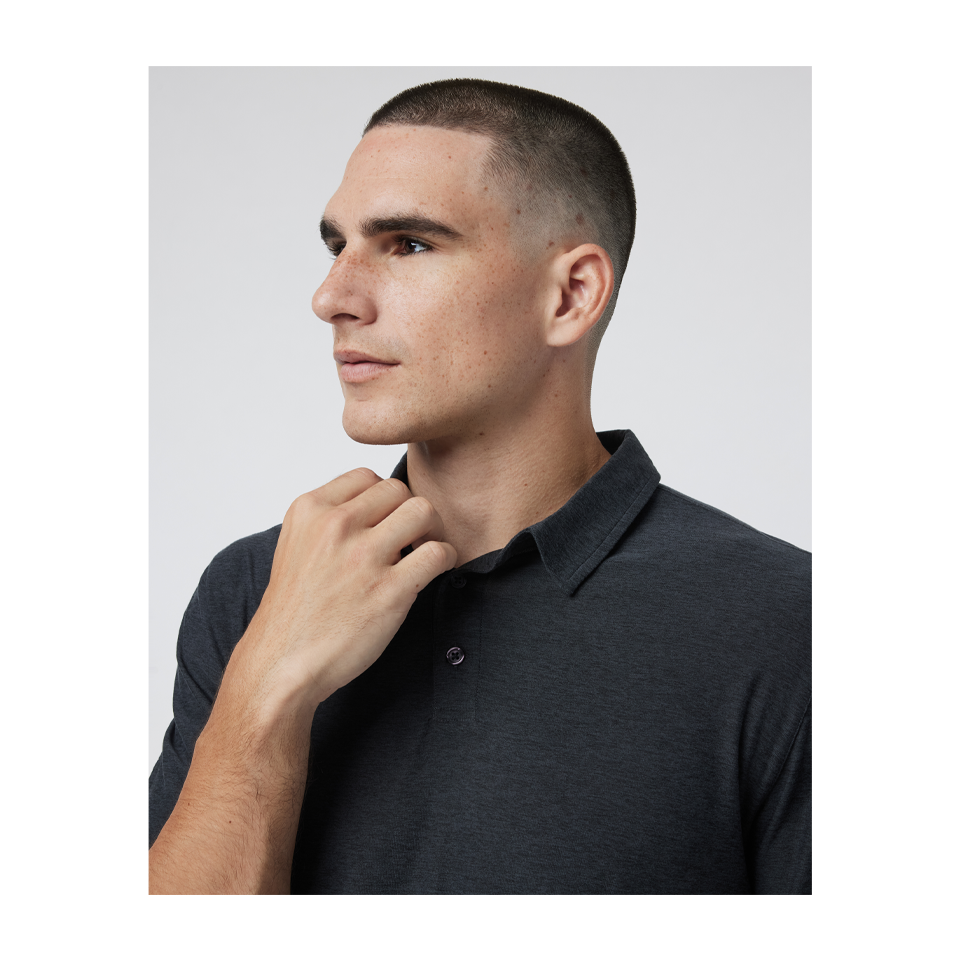 Vuori Men's Strato Tech Polo Charcoal Heather