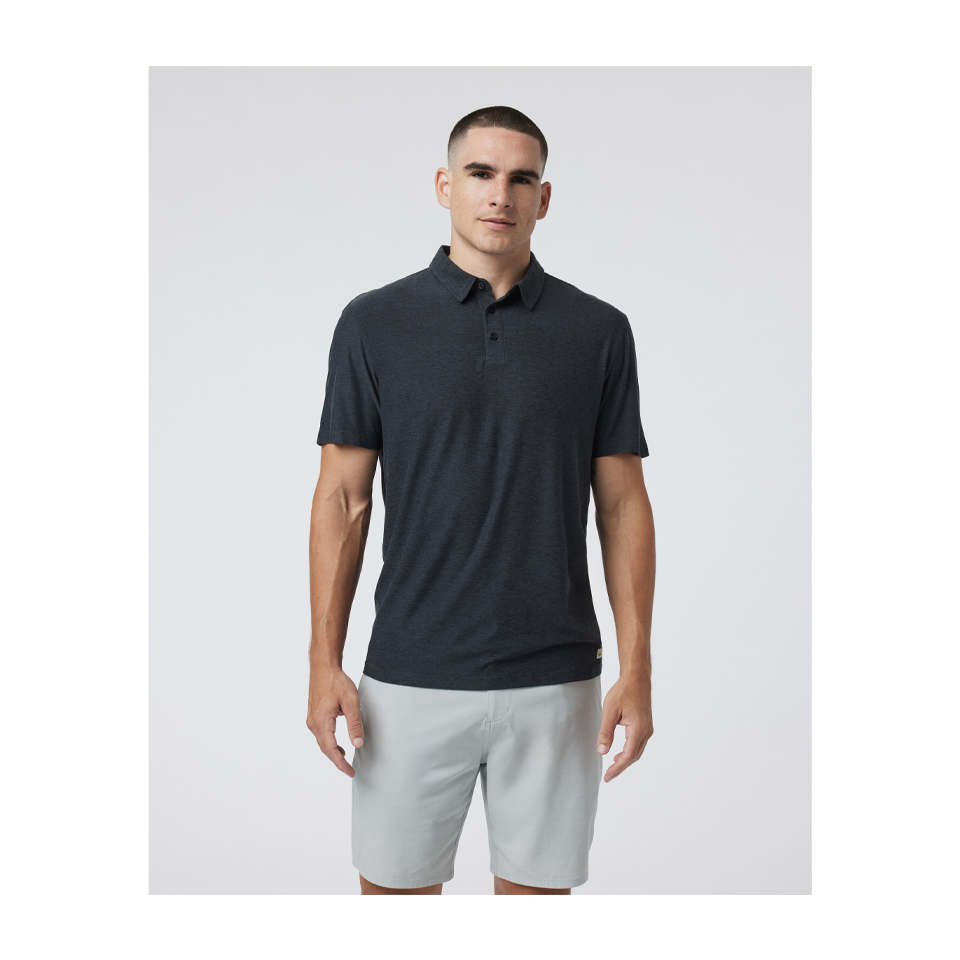 Vuori Men's Strato Tech Polo Charcoal Heather