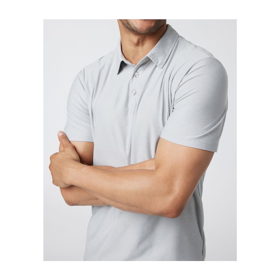 Vuori Men's Strato Tech Polo Platinum Heather