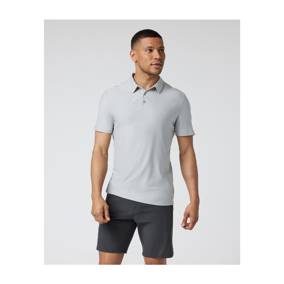 Vuori Men's Strato Tech Polo Platinum Heather