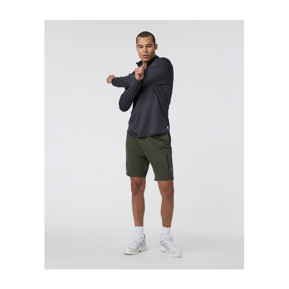 Vuori Ponto Half Zip Mock Neck Charcoal Heather
