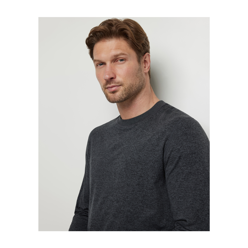 Vuori Men's Ponto Performance Crew Charcoal Heather