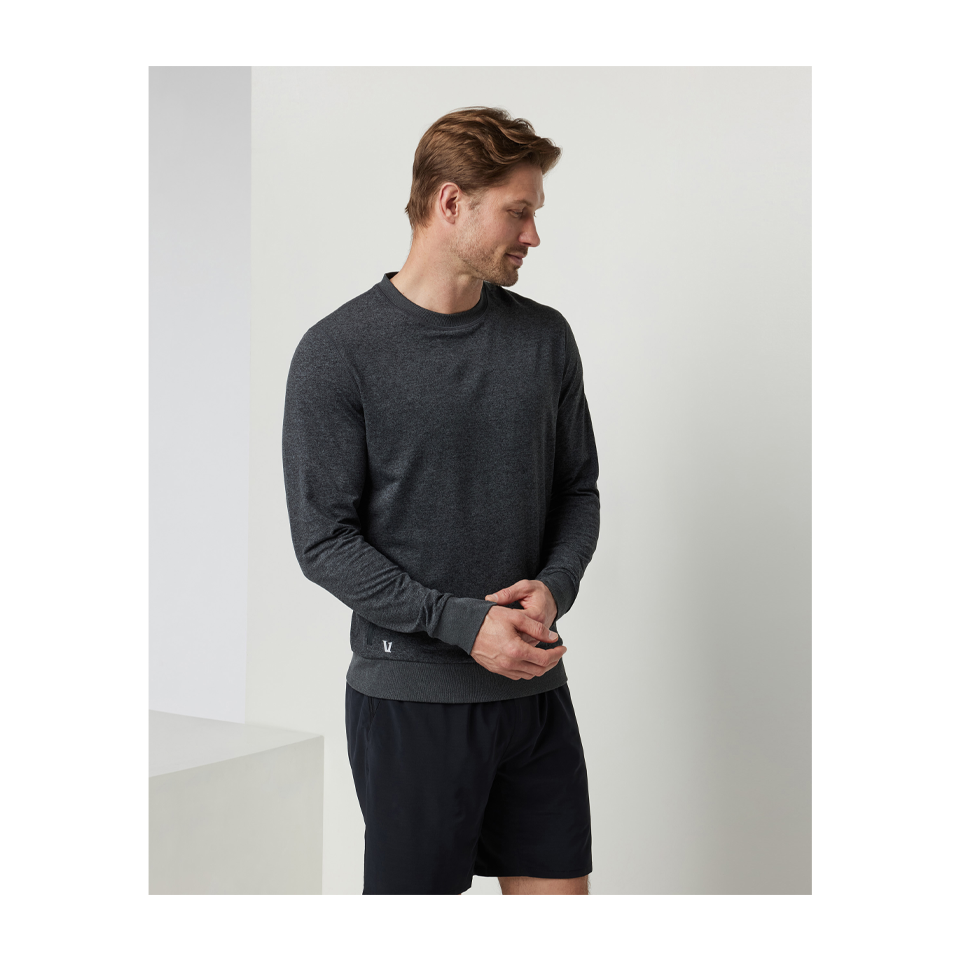 Vuori Men's Ponto Performance Crew Charcoal Heather