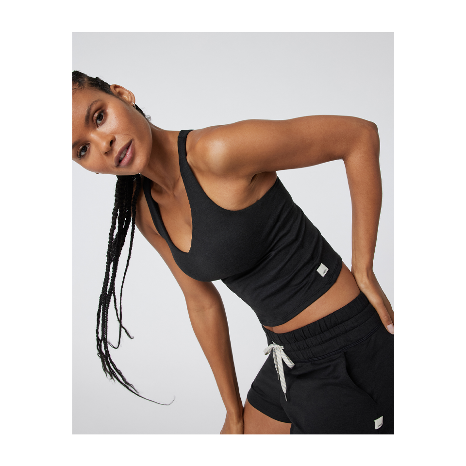 Vuori Women's Halo Performance Crop 2.0 Black Heather