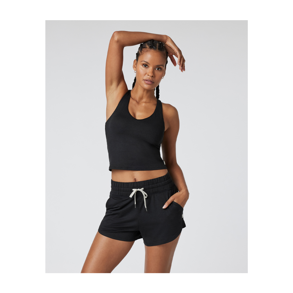 Vuori Women's Halo Performance Crop 2.0 Black Heather