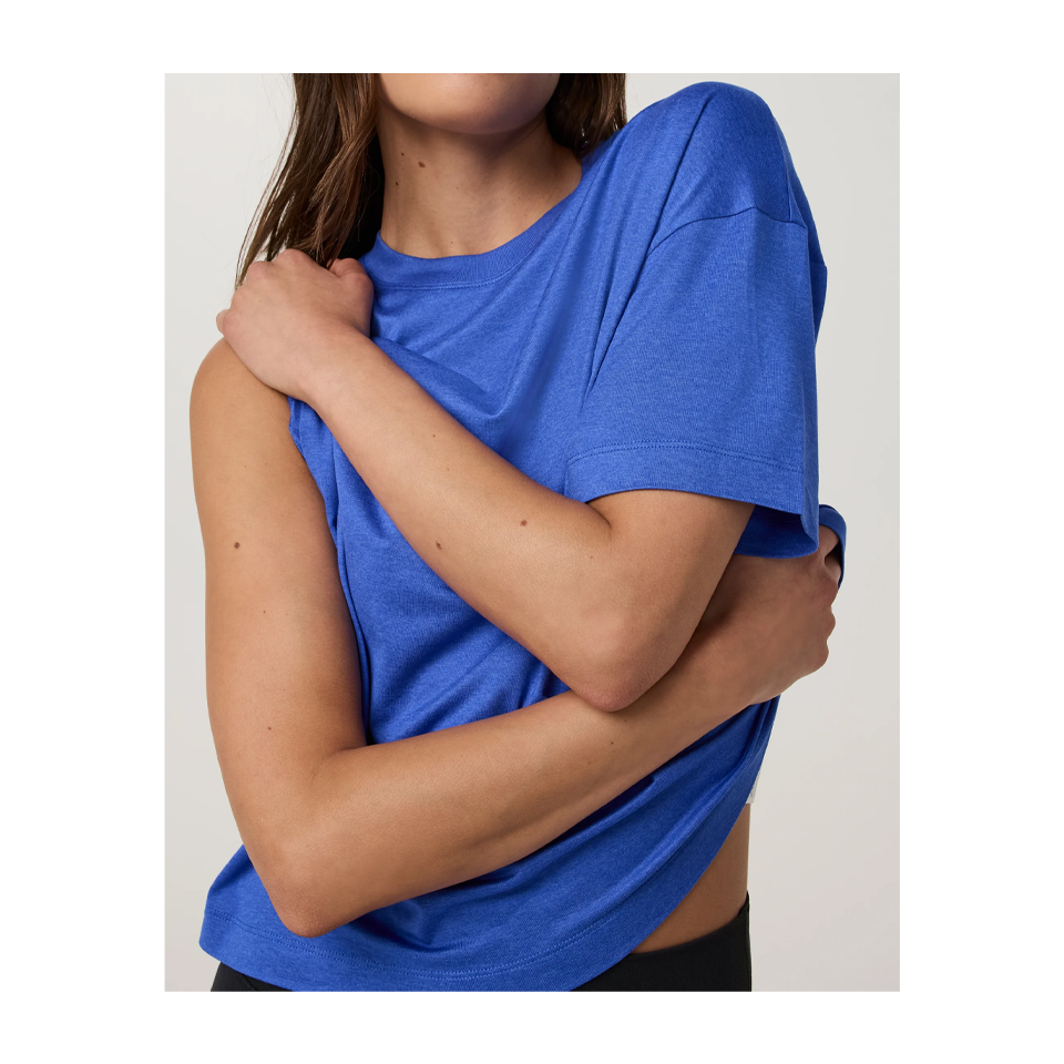 Vuori Women's Energy Tee Long Electric Blue Heather