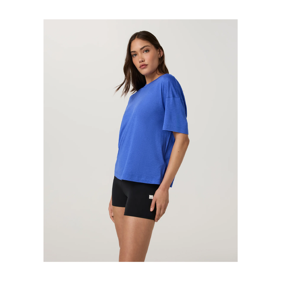 Vuori Women's Energy Tee Long Electric Blue Heather