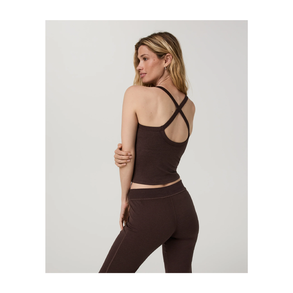 Vuori Women's Halo Cross Back Tank Java Heather