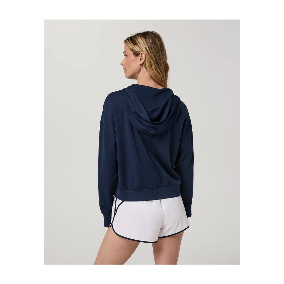 Vuori Women's Halo Modern Full Zip Hoodie Blue Coast Heather