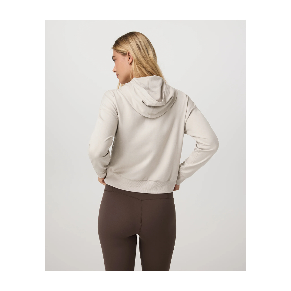 Vuori Women's Halo Modern Full Zip Hoodie Ecru Heather