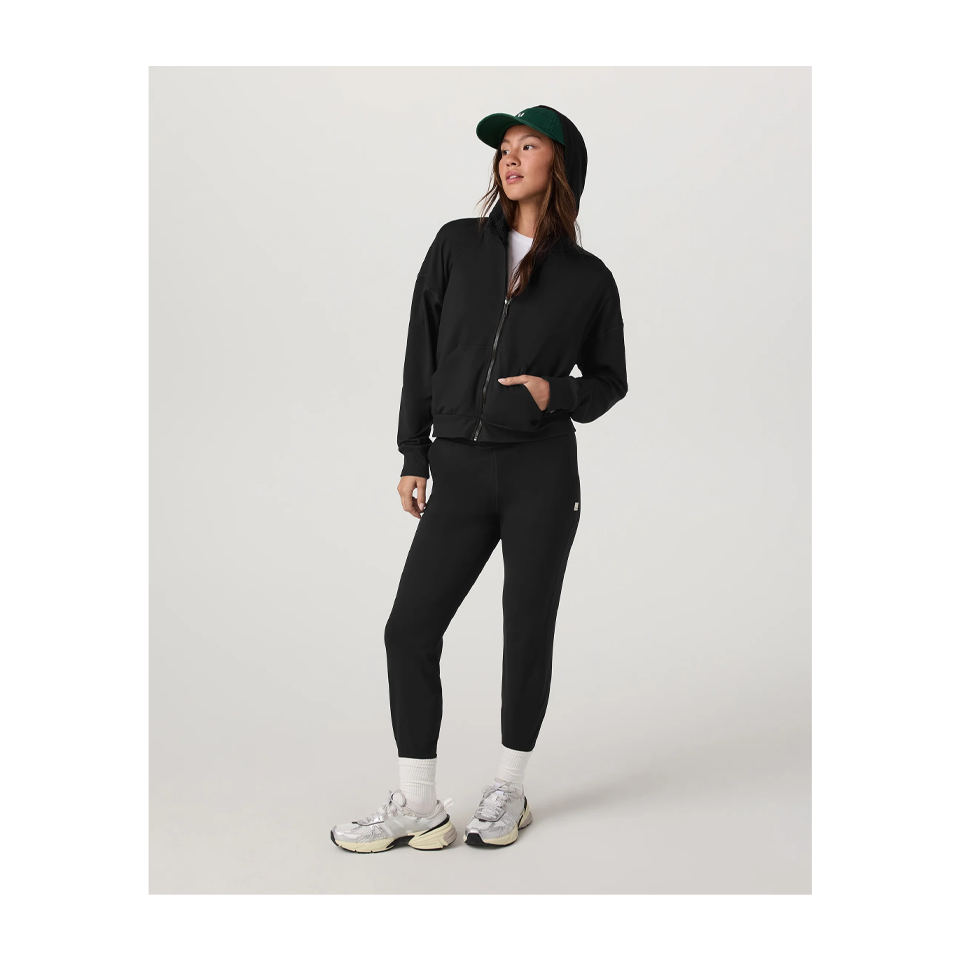 Vuori Women's Halo Modern Full Zip Hoodie True Black