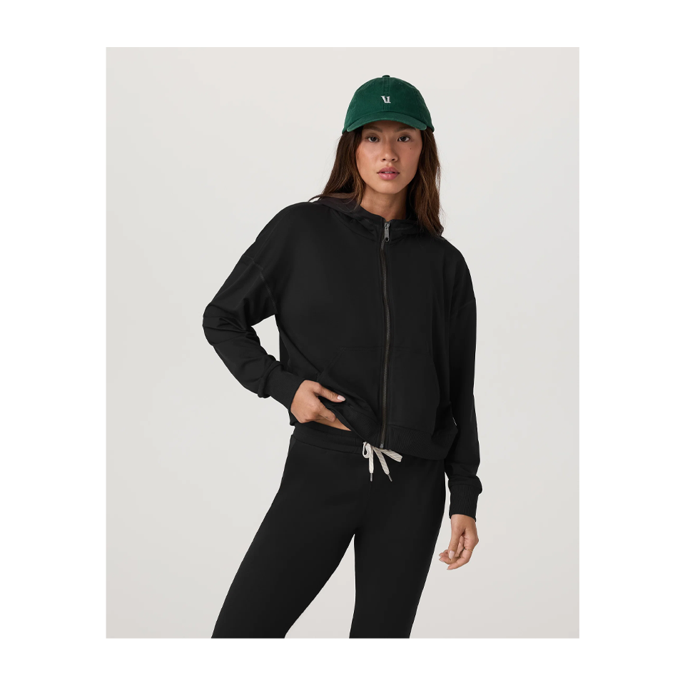 Vuori Women's Halo Modern Full Zip Hoodie True Black