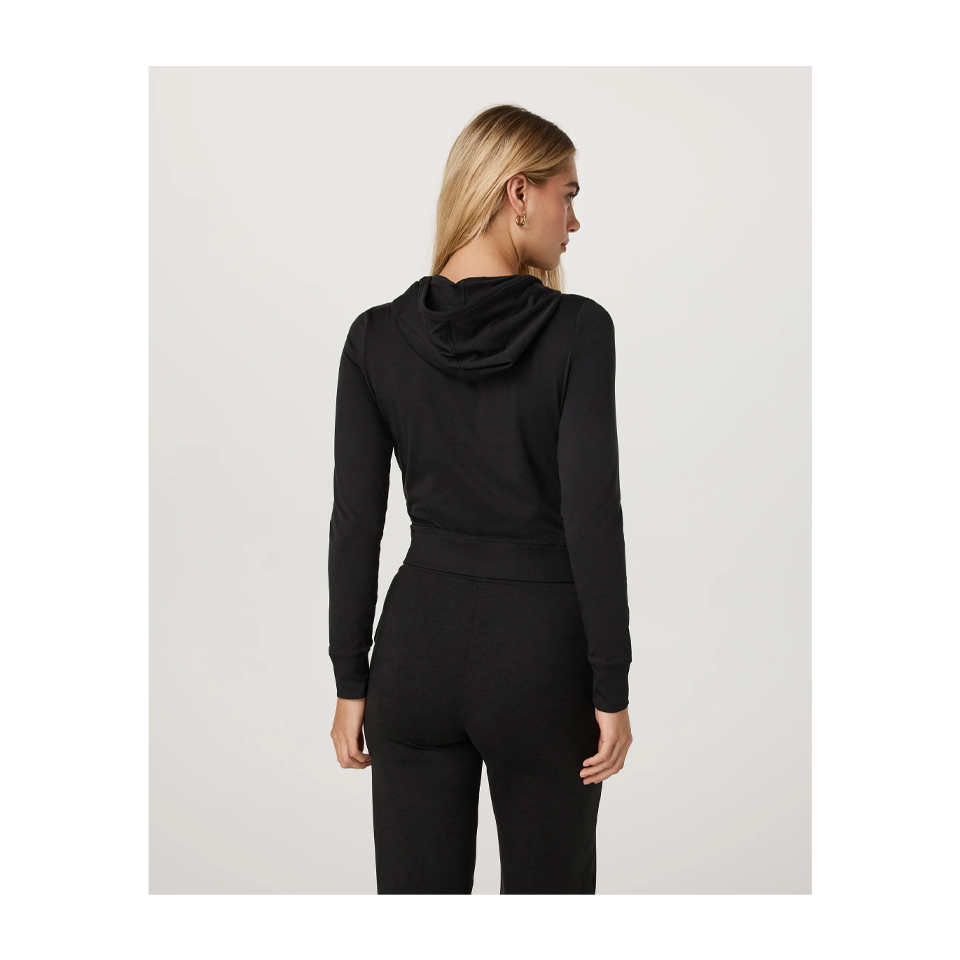 Vuori Women's Halo Mini Full Zip Hoodie Black Heather