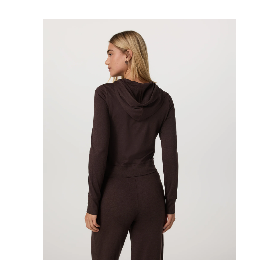 Vuori Women's Halo Mini Full Zip Hoodie Java Heather