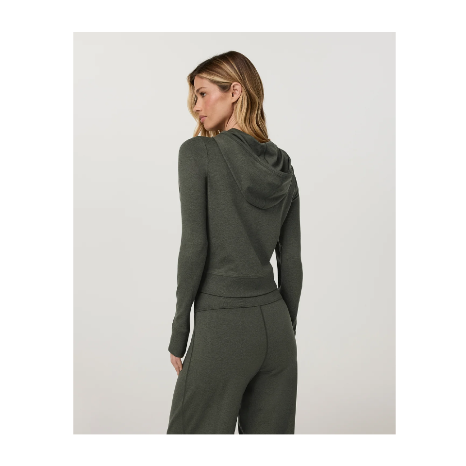 Vuori Women's Halo Mini Full Zip Hoodie Army Heather
