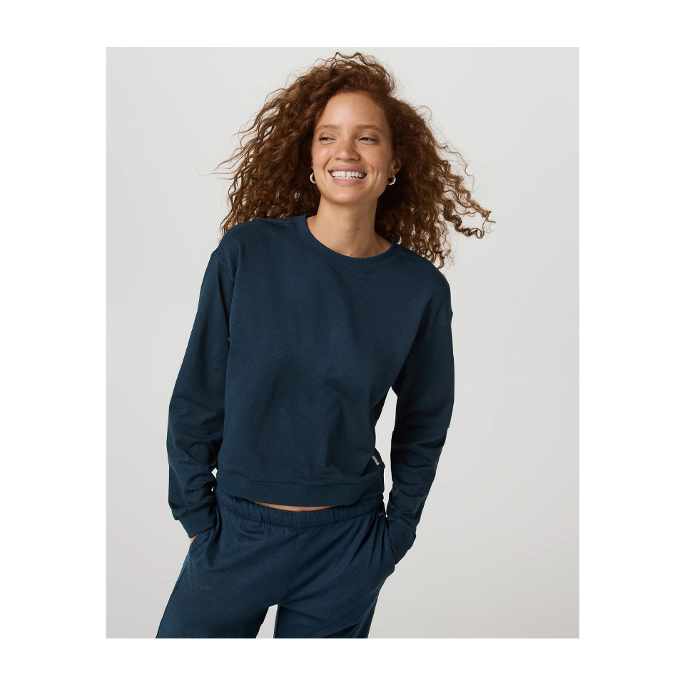 Vuori Women's Halo Modern Crew Blue Coast Heather