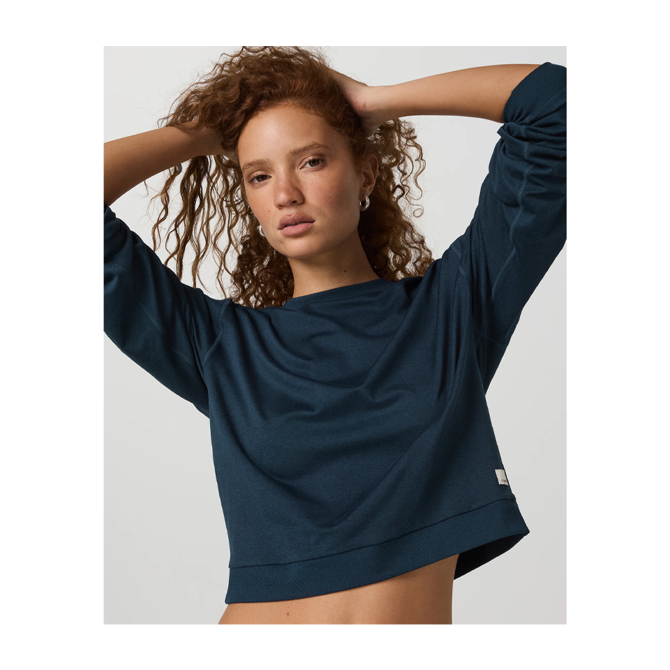 Vuori Women's Halo Modern Crew Blue Coast Heather