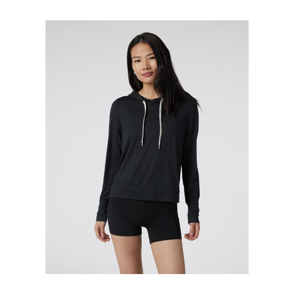 Vuori Women's Halo Essential Hoodie Black Heather