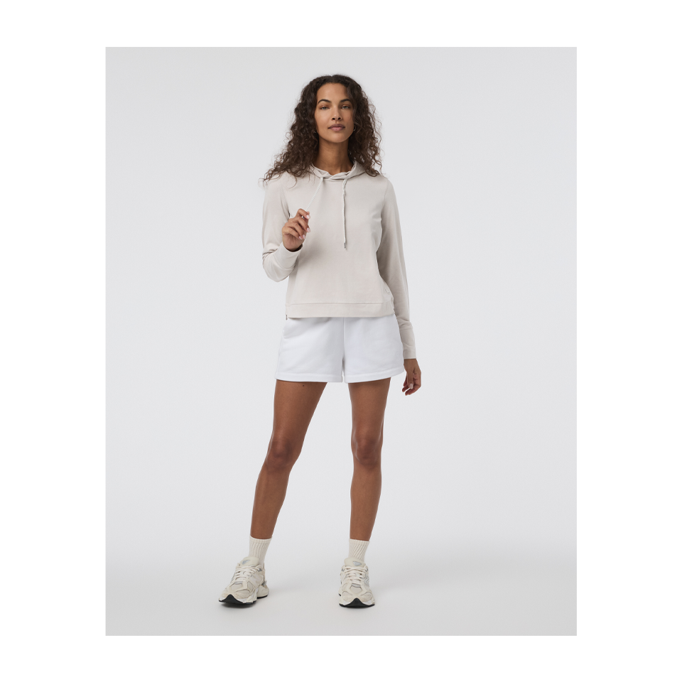 Vuori Women's Halo Essential Hoodie Ecru Heather