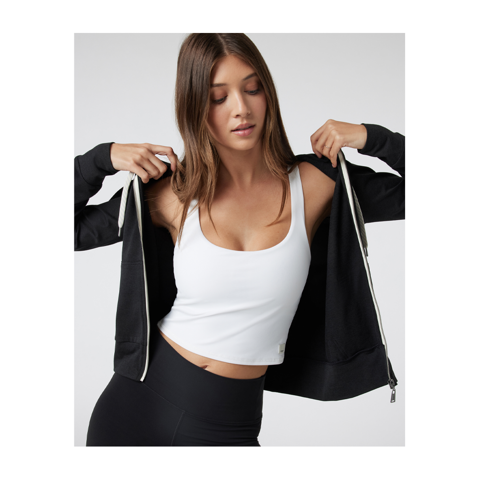 Vuori Women's Halo Performance Hoodie 2.0 Black Heather